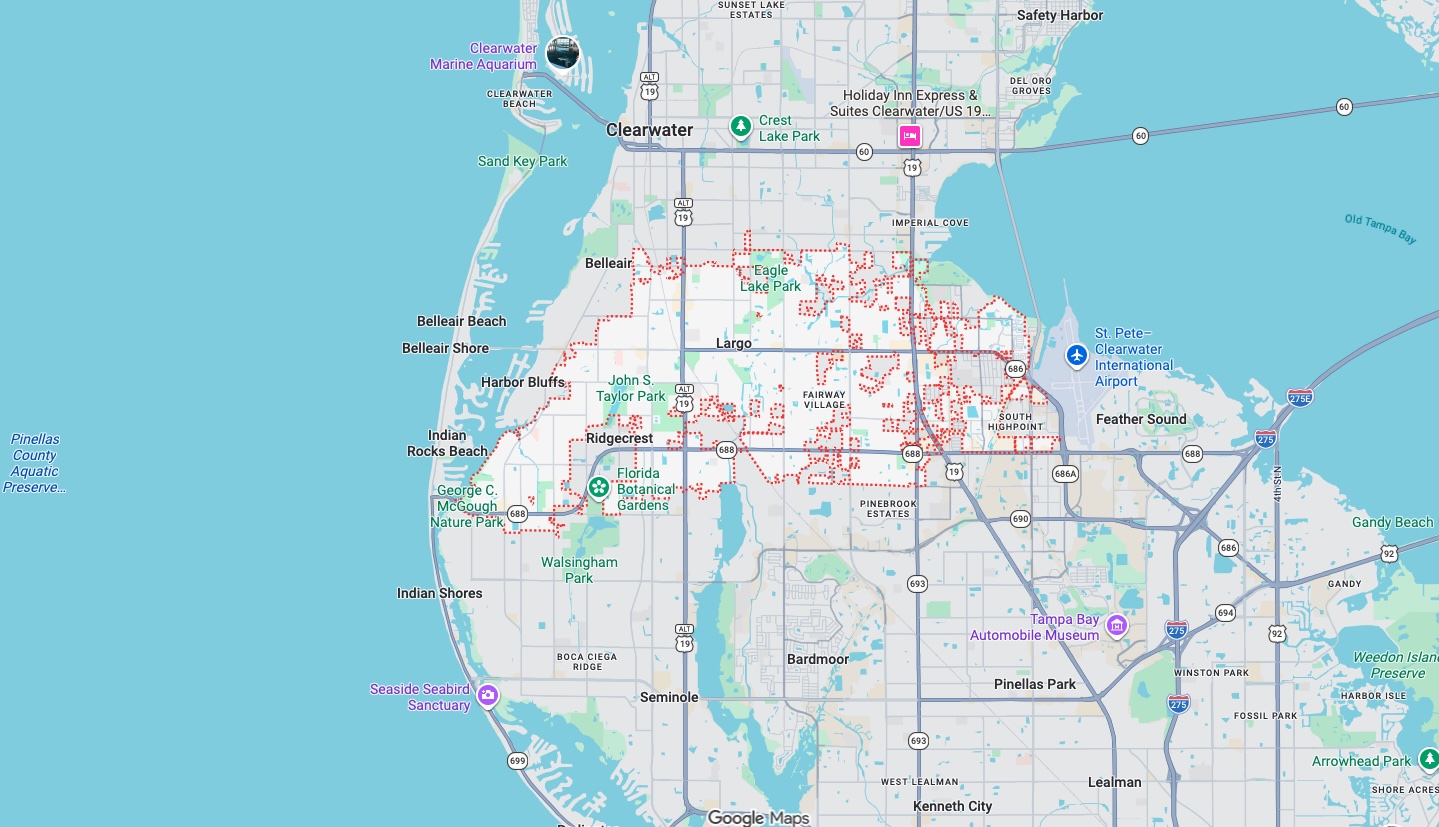Precision Garage Door Service® of Largo map