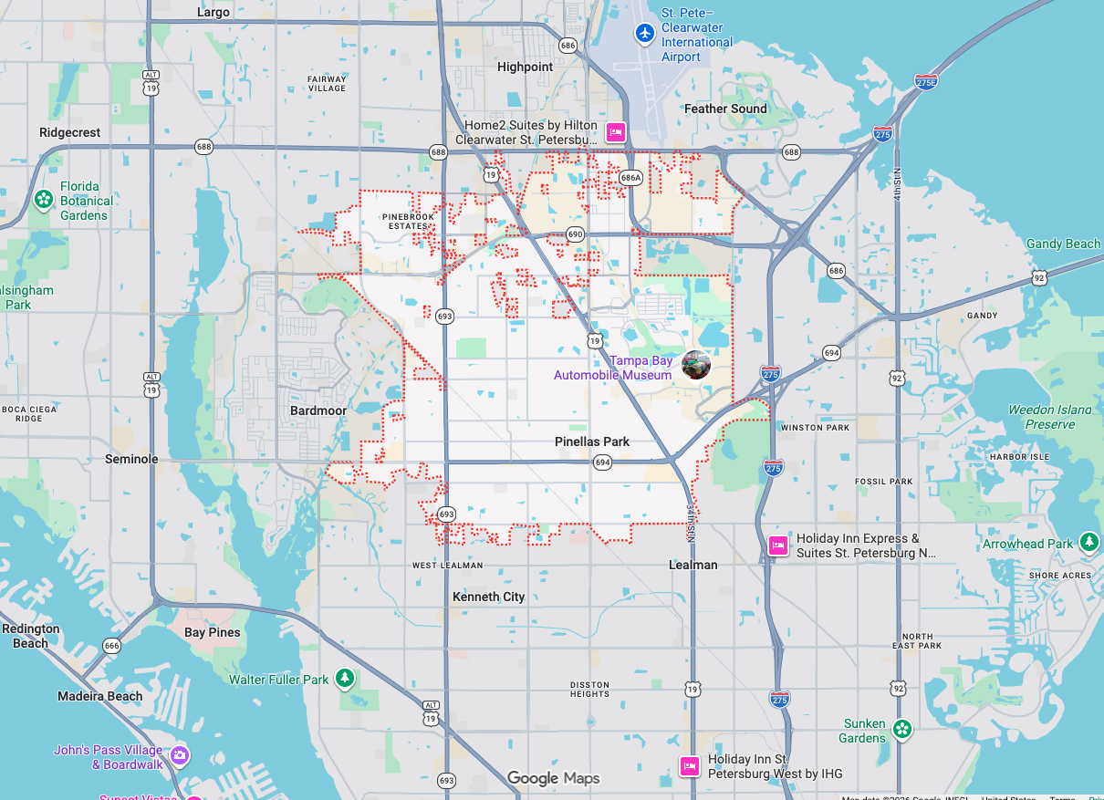 Precision Garage Door Service® of Pinellas Park map